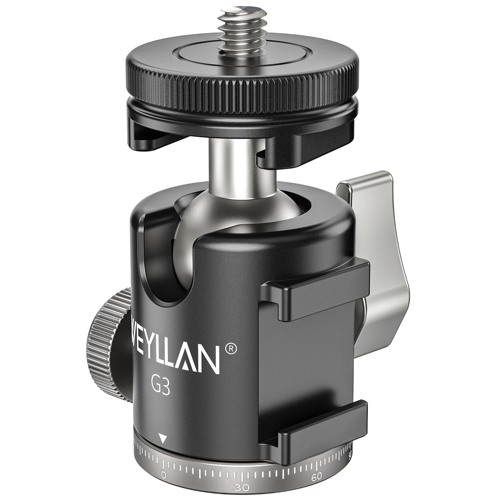 

WEYLLAN G3 Міні-кульова головка з холодним подвійним фіксуючим гвинтом 3 кг вага Панорама Конструкція з алюмінієвого сплаву для камери та Сумісна з та Більше кріплення для спалаху,