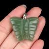 30pcs Mixed Stone Engraved 35mm Quartz Crystal Butterfly Pendant Natural Animal Guardian Necklace Pendants & Charms