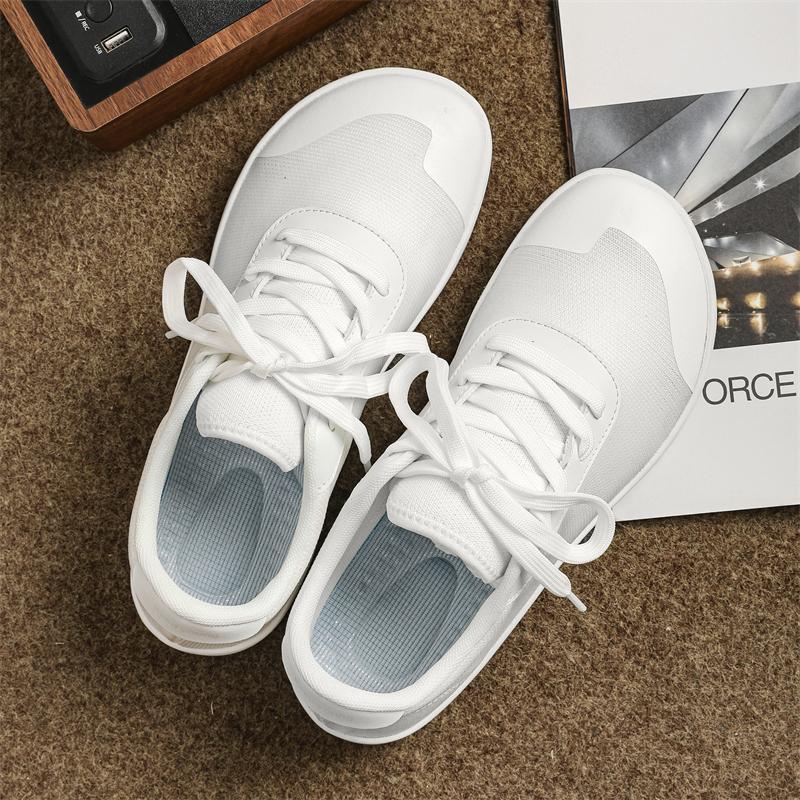 Breathable Wide Toe Casual Sneakers Knitted Mesh Gym Training Shoes Non-slip Walking Flat Shoes Elastic Soled
