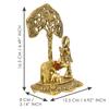 Статуэтка Кришны, Golden Lord Krishna Idol Playing Flute under Tree,  eCraftIndia