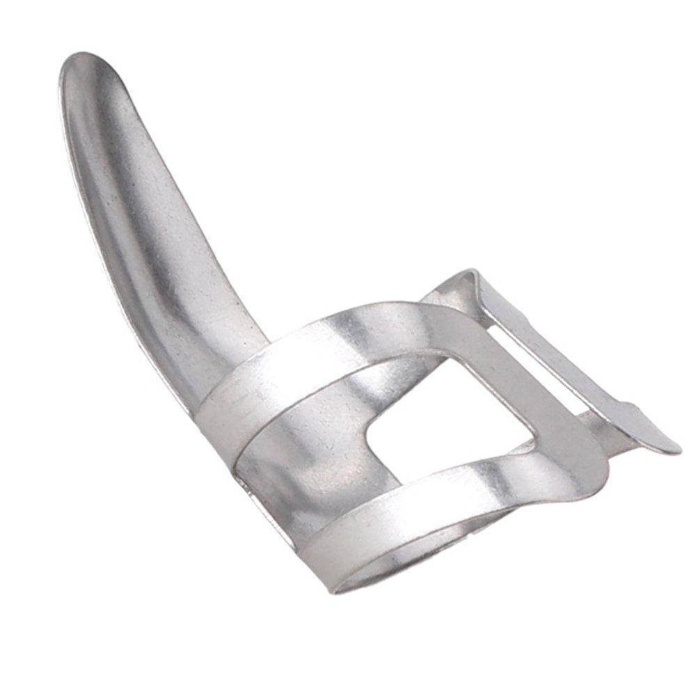 Yibuy Chrom-Fingerplektrum, Edelstahl, Gitarrenplektrum, Zeigefingerplektrum, 3 Stück