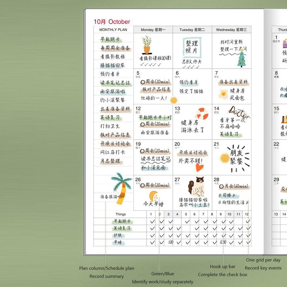 A4 A5 2026 Schedules Notebook 24 Sheets Work Efficiency Agenda Planner Learning Plan Life Check-in 2026 Calendar Planner