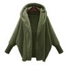Autumn and Winter Women's Solid Color Long-sleeved Hooded Loose Plush Jacket Women