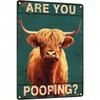 Funny Highland Cow Metal Wall Poster, Retro Bar Pub Toilet Decor