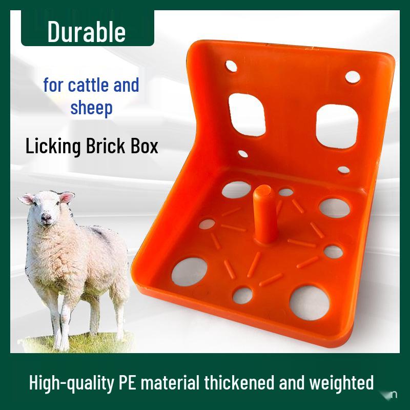 Veterinary Salt Block & Tray for Cattle and Sheep - Plastic Licking Brick Holder Breeding Equipment