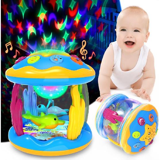 Baby Toys 6 to 12 Months - Musical Projector Rotating Light Up Toys, Tummy Time for Infant 12-18 Months, Learning Toy for Toddler 1 2 3 Years Old,