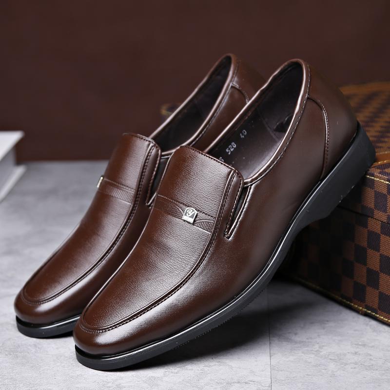 Mens Business Formal Shoes Artificial Leather Casual Slip-On Flat Shoes