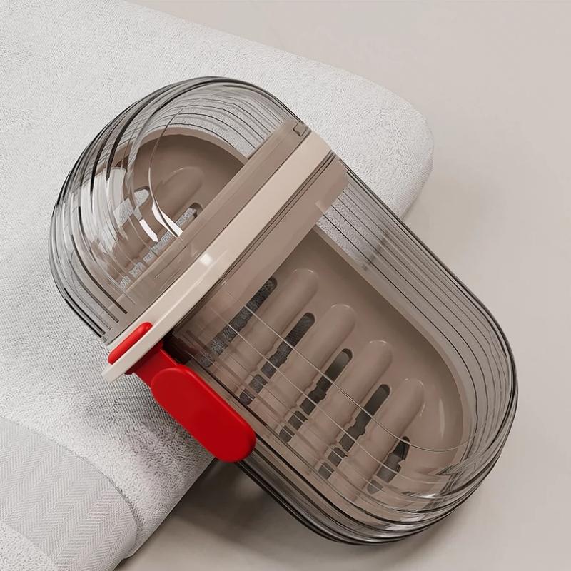 1/3PCS Portable Plastic Soap Case for Travel Container Dish Tray Travel Soap Dish with Drain Portable Soap Holder with Cover