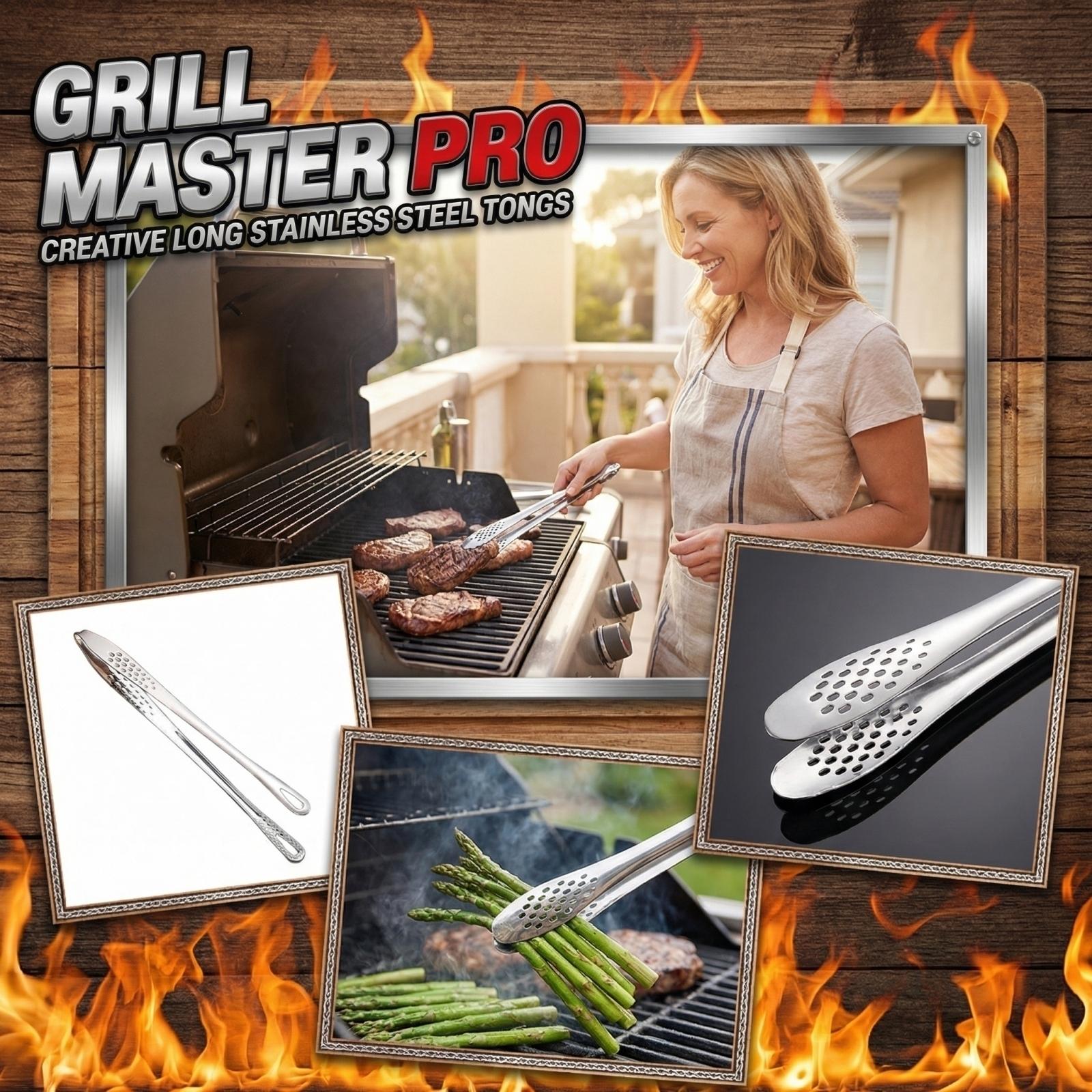 

Домашний креативный удлиненный зажим для барбекю из нержавеющей стали One Size серебряный