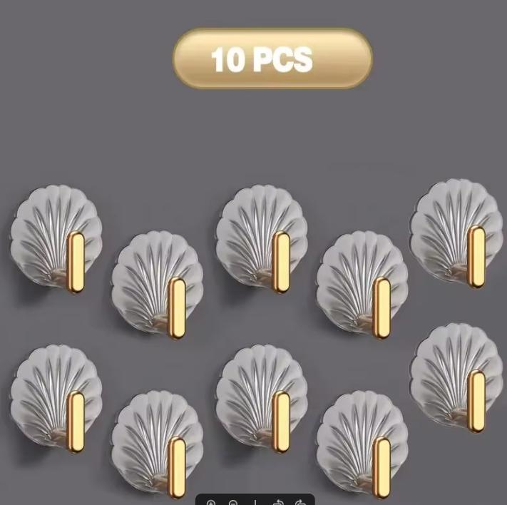 

10 шт. настенный крючок в форме ракушки для кухни, ванной, многофункциональные крючки без дырокола, вешалка для пальто, украшение для дома, крючки в стиле пасты, новые