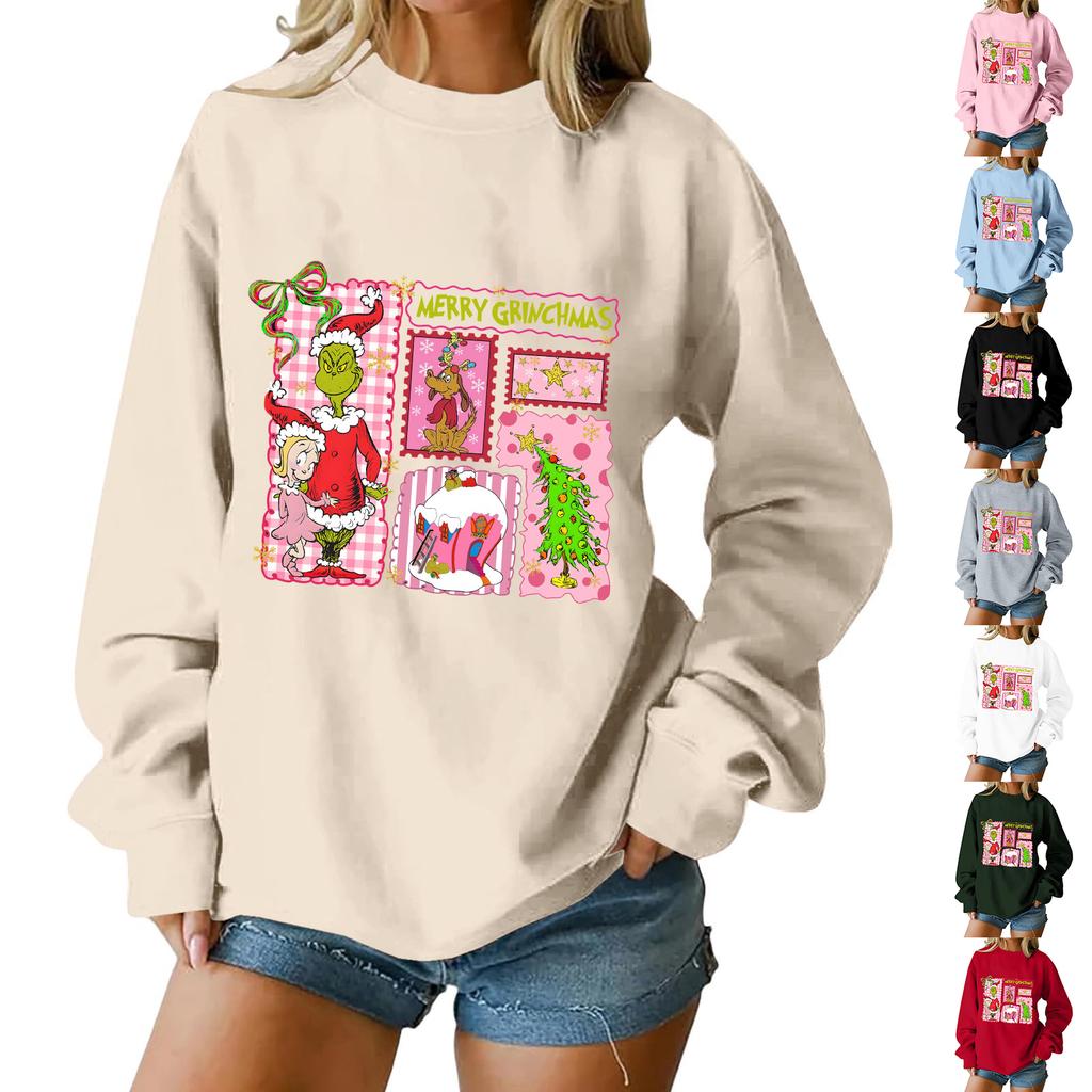Women's Loose Comfortable Casual Fashionable Character Printing Round Neck Long Sleeved Sweatshirt
