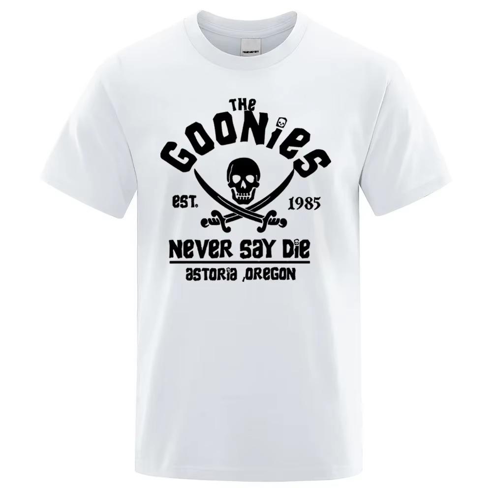 Hip Hop T Shirts Men Women Oregon Pirate Flag Never Say Die Astoria Casual Tee Shirt Cotton Breathable Brand Tops Short Sleeve