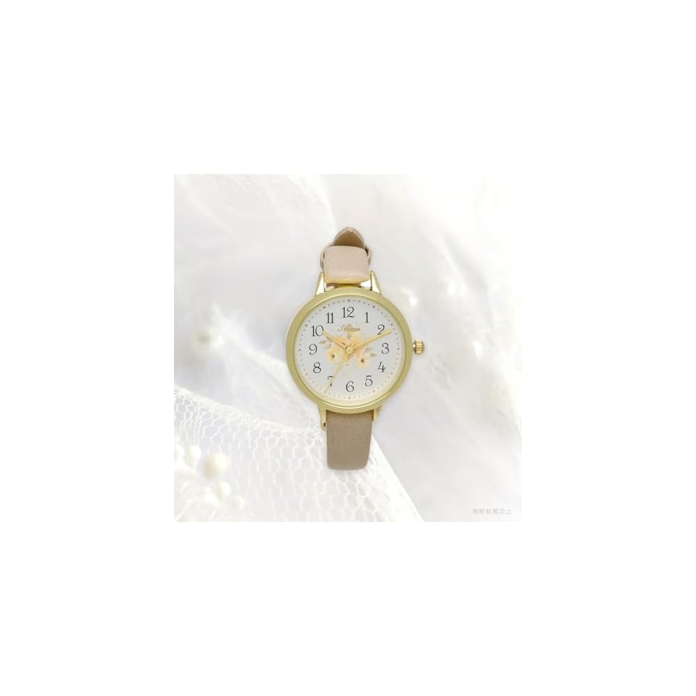 Fieldwork Women's Analog Watch Floral Pattern Beige Leather Strap Garden JN022-2