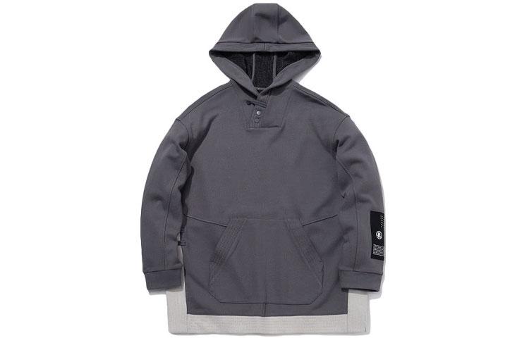 Li Ning Sweatshirts Men s Dark Gray Purple Hooded Moderate Regular AWDQ933-2 L