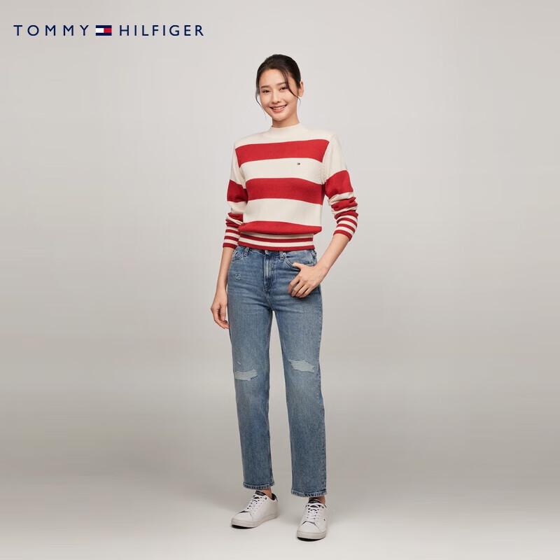 Tommy Hilfiger Women's Striped Long Sleeve Knit Sweater