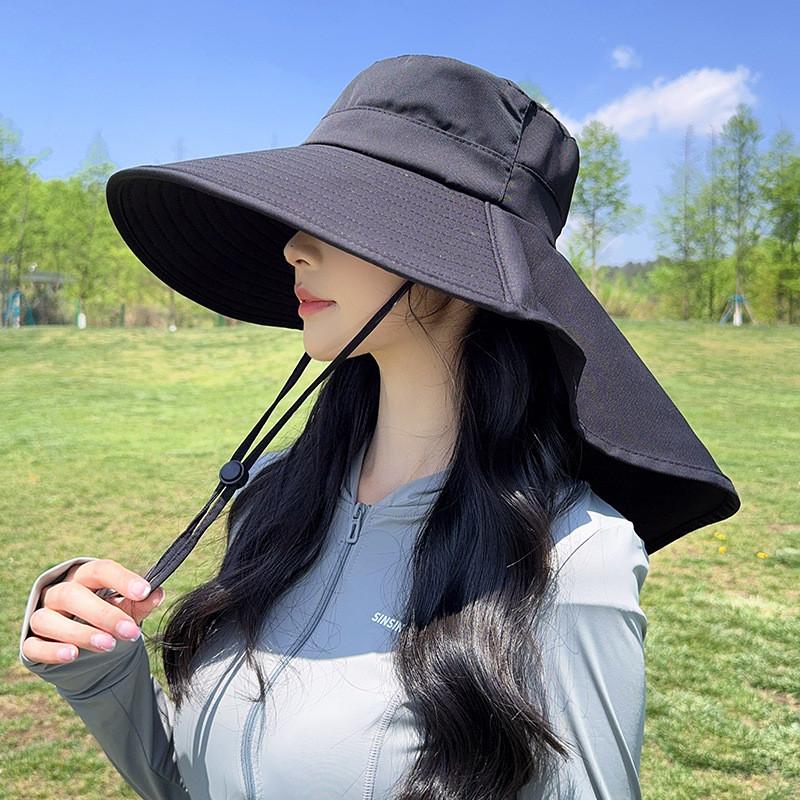 Sun Protection Sun Hat For Women With Wide Brim And Face Cover Summer Fashion Cap