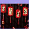 Chinesische Neujahrs-Rotfilz-Laternen Mit Gestickten Zitaten Für Feiertags-Heimdekoration