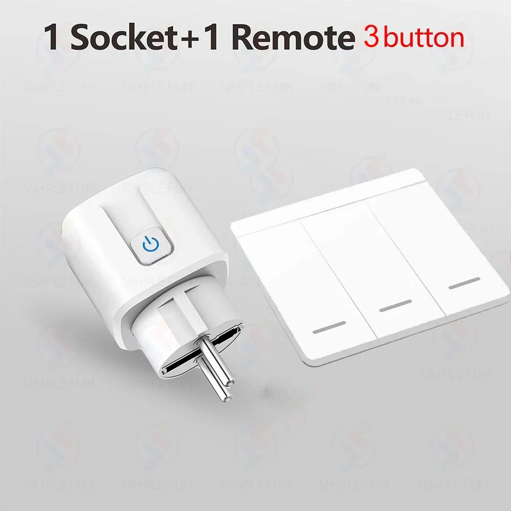 Smart Home Wireless Remote Control Socket Switch 15A EU Plug Electrical Outlet for Remote ON OFF Household Appliance Light