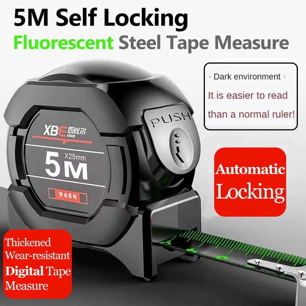 

10m Self Locking Steel Tape Measure Fluorescent High Precision Thickened Wear Resistant Fall Resistant Measuring Tape 5 m