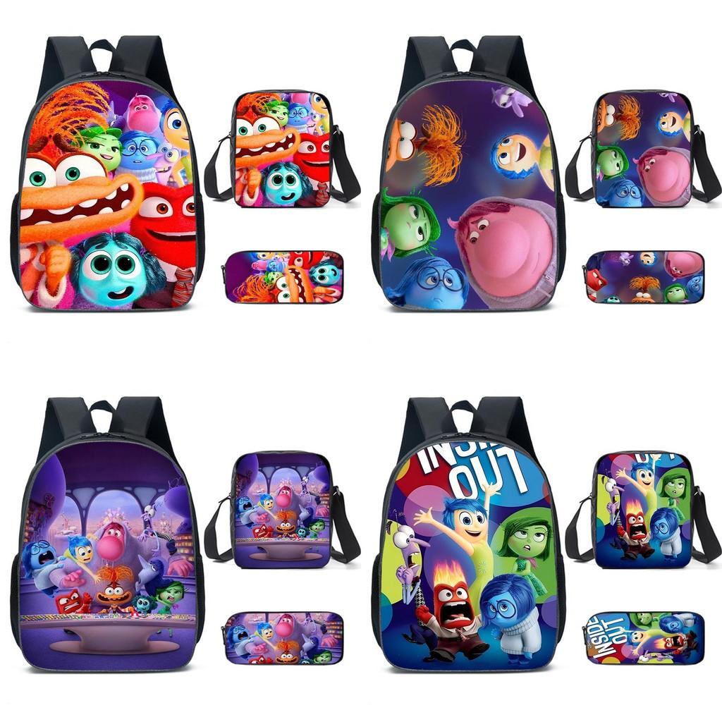 Brain Inside Out Characters Kids School Backpack Set For Elementary Students