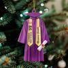 Graduation Ornament 2D Acrylic Gown And Stole Hanging Decoration Class of 2025 Souvenir Gift for High School College University Graduate