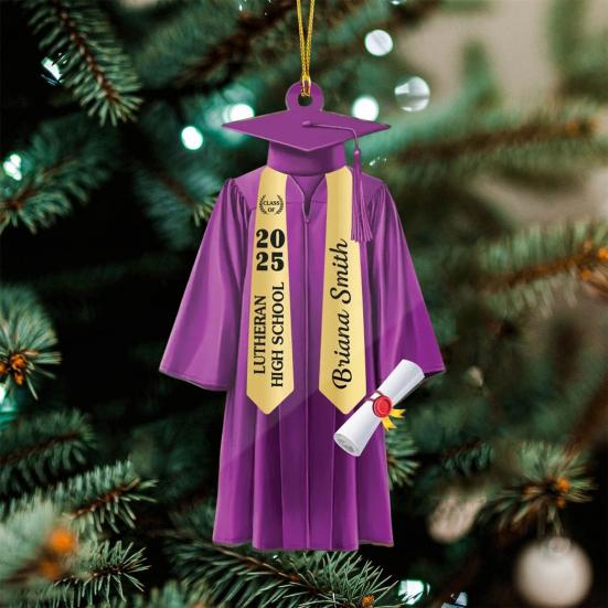Graduation Ornament 2D Acrylic Gown And Stole Hanging Decoration Class of 2025 Souvenir Gift for High School College University Graduate