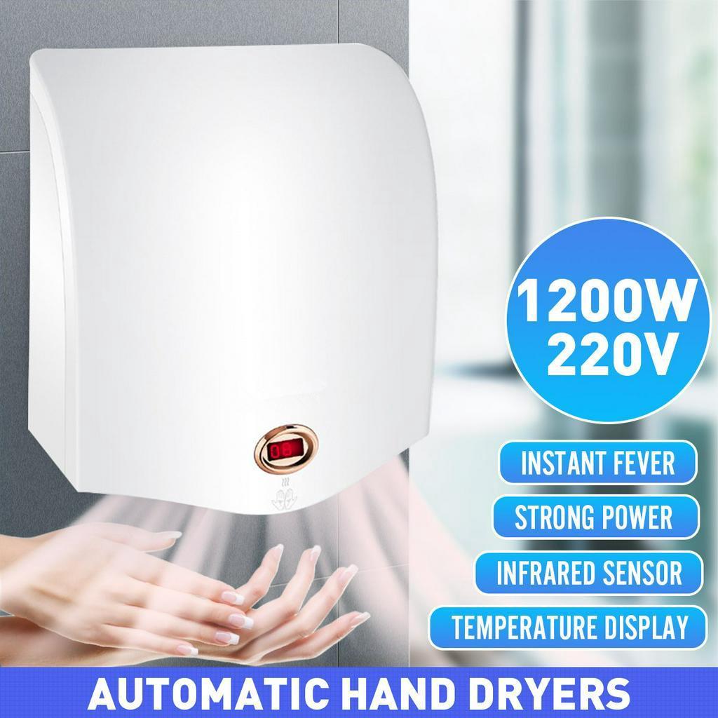 Automatic Hand Dryer Smart Home Infrared Sensor Hand Dryer Intelligent Temperature Display Big Wind Motor 1200W 220V