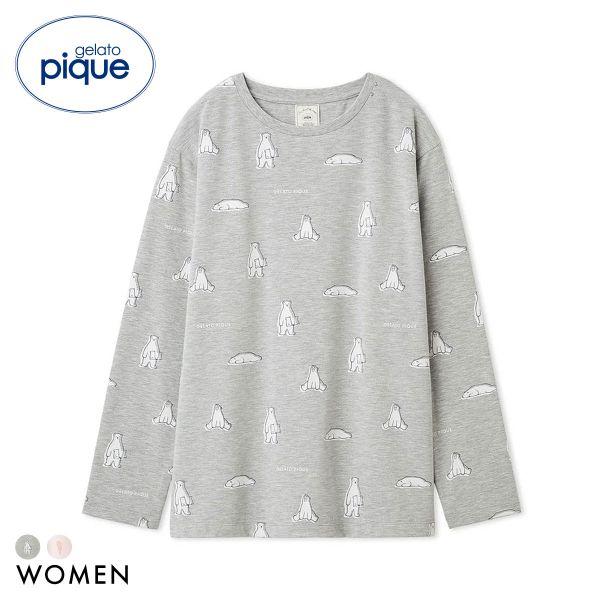[Mail delivery (21)] Gelato Pique Women s IFMC. All-over pattern long T-shirt Gelato Pique pajamas Room wear gelato pique ADIEU 2 colors