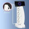 Vertical Tower Power Strip EU Plug 4 AC Outlets 1 Type C & 3 USB Ports Overload Protector Switch
