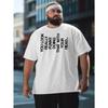 European Size Men's Plus Size Funny  T-Shirt - Oversized Loose Fit Casual Summer Short Sleeve Round Neck Tee, Breathable Big & Tall Top