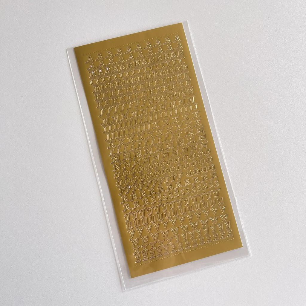Letter Number Letter Stickers for DIY Idol Card Album Bronzing Gold Silver Scrapbooking Diary Sticker Korean Stationery 1Sheet