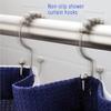 12 Pack Rust Proof Metal Shower Curtain Hooks Double Glide Curtain Rings for Bathroom Shower Rods