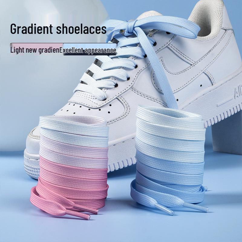 Colorful Gradient Shoelaces for Air Force 1, Skate, and White Casual Shoes (1 Pair)