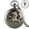 Antique Fullmetal Alchemist Quartz Anime Pocket Watch Cosplay Edward Elric Clock Design Pendant Necklace Chain Vintage Chain