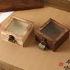 With Lock Wooden Jewelry Storage Box Frosted Glass Treasure Decorative Box  Exhibition