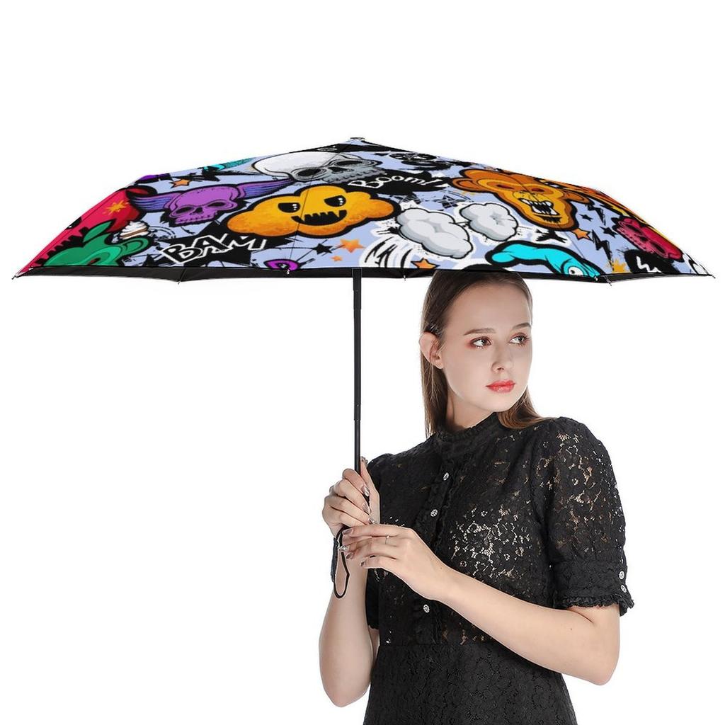 1 Pack Automatic Umbrella With Efficient Auto Mechanism And Wind Resistant Frame Designed For Travel Graffiti Style