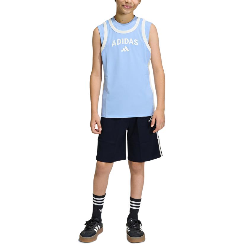 Adidas Casual Sports Set Round Neck Sleeveless Striped Shorts Men sets KH0224 140