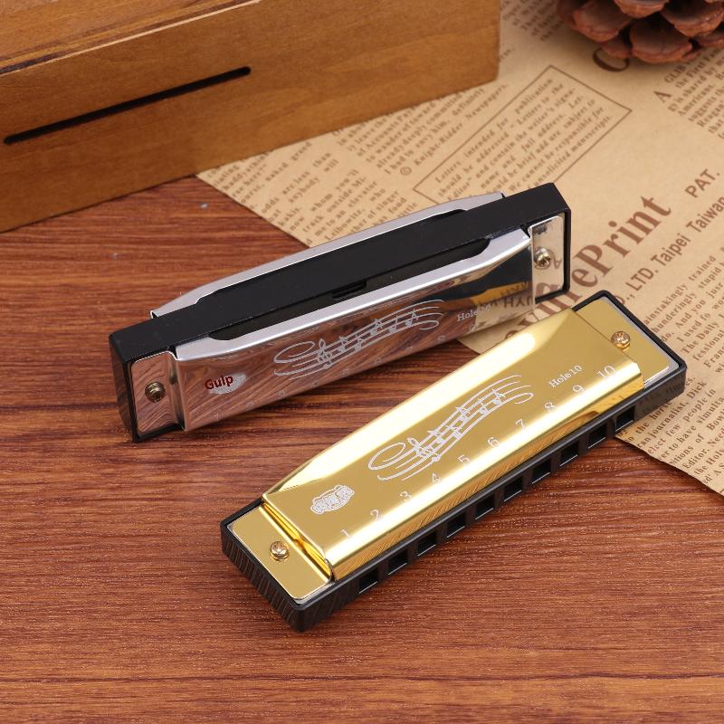 Harmonica Key Of C 10 Hole Diatonic Harmonica C With Case For Beginner Students Kids Gift Metal Harmonica