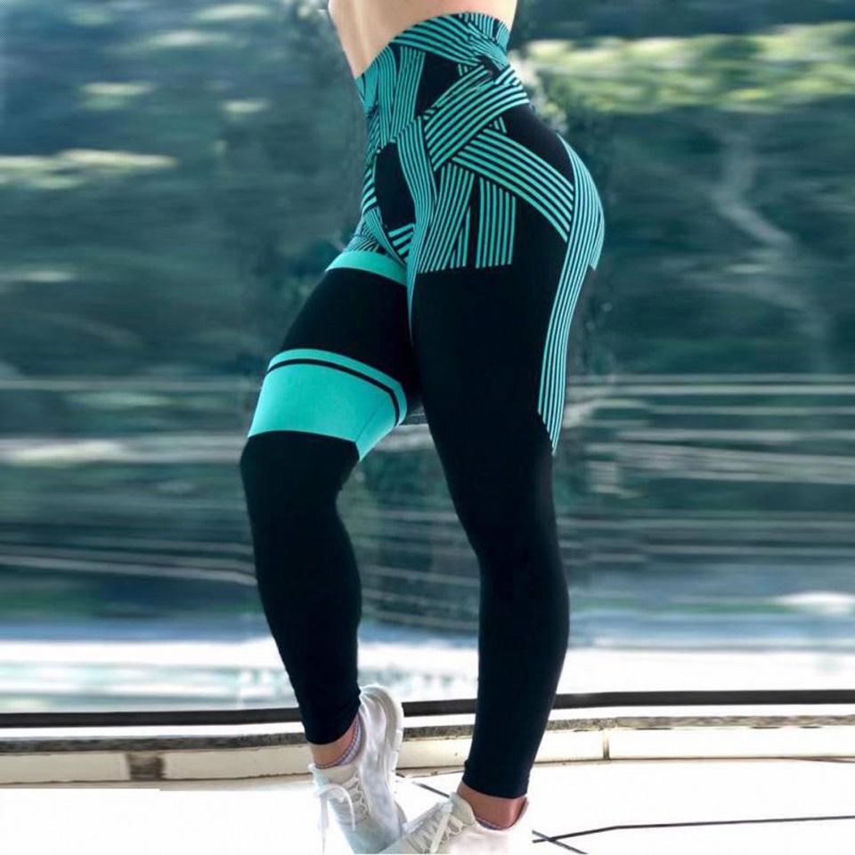 High-Waist Sweat-Resistant Printed Yoga Leggings