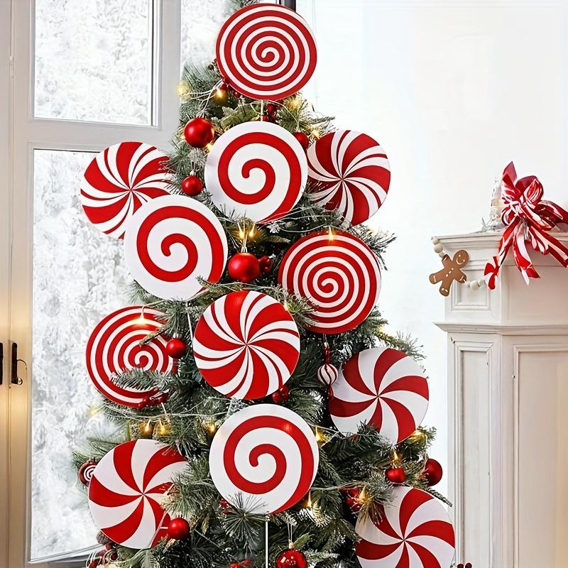 Décorations Sapin de Noël Picks Grand Bonhomme en Pain d'Épice Maison en Bonbons Sucette Picks de Noël pour Arbre Mignons Picks Bonbons Ornements