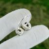 Natural Pink Tourmaline Rough Stackable Adjustable Ring 925 Silver For Women