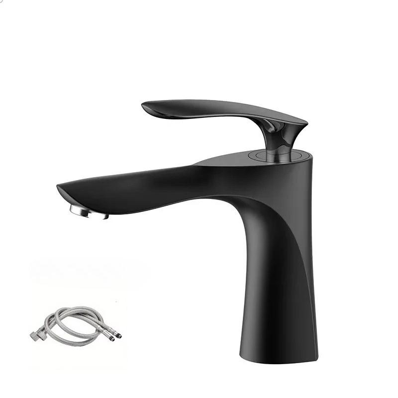 Luxury Classics High Quality Bathroom Washbasin Hot And Cold Water Faucet Household Toilet Countertop Single Handle Faucet Crane чёрный