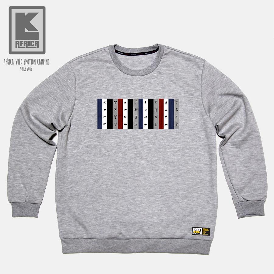 DOLDOL Lk Africa_Mtm_42 African-Inspired Camping Brand Lk African Rhinoceros Character Graphic Design Sweatshirt Long Sleeves