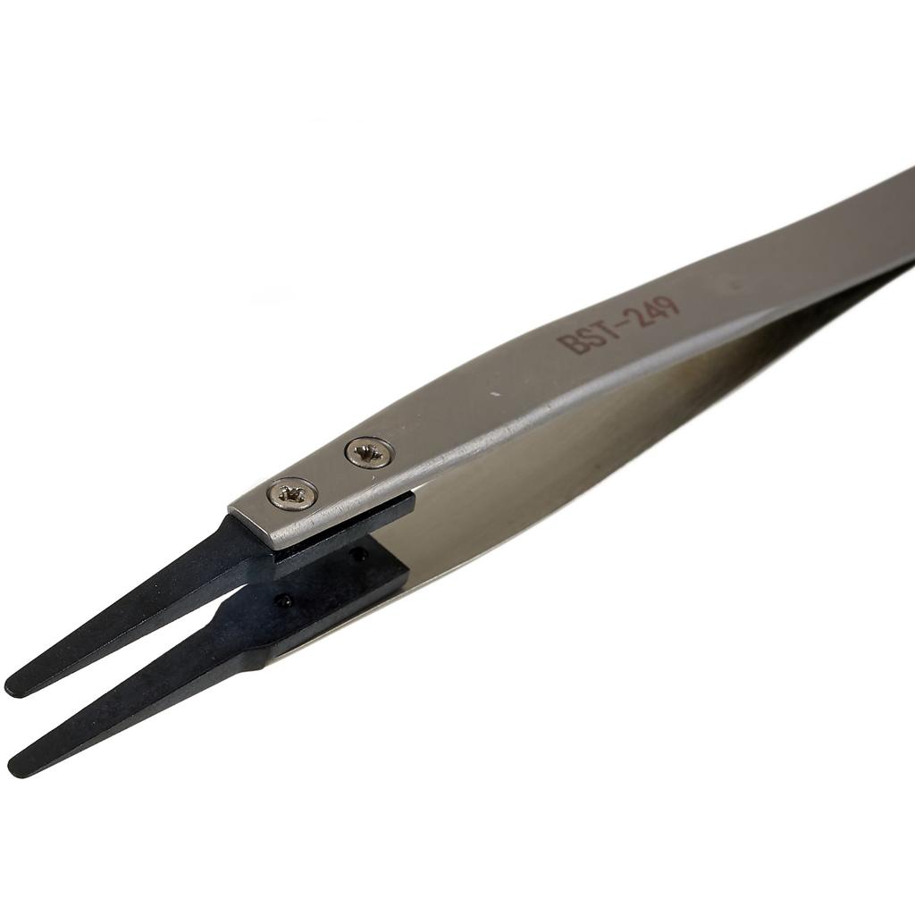 BEST BST-249 Professional Anti-Static Tweezers Mobile Phone Tablet Repairing PPS Plastic Head Tweezers