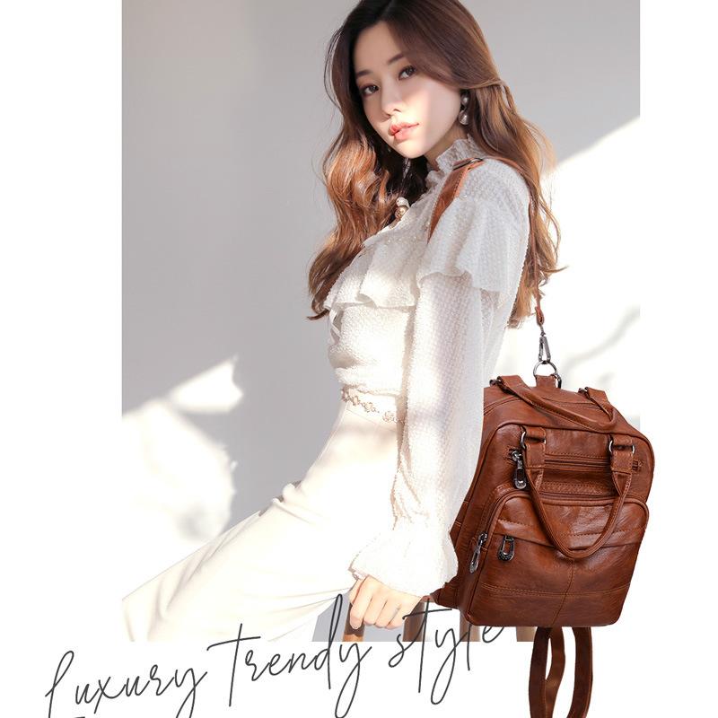 Bags for Women New Style Handbag Crossbody Bag Fashionable Shoulder Bag Soft Leather Backpack Retro Bag Women