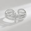 Vintage Zircon Cross Ring: Trendy European & American Style for Women