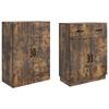 Cabinet Set 2 Pcs Smoked Oak Wood Material
