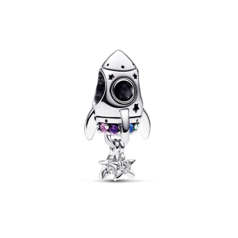 Pandora Dream Space Rocket Charm 925 Silver Synthetic Cubic Zirconia Glass Pendant Women s Silver 792831C01 серебряный