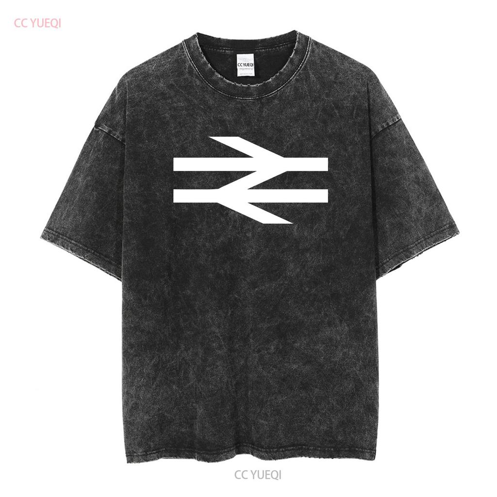 British Rail som buren av Damon Albarn T-shirt 100% premium bomull Pilar Tåg långa eller korta ärmar vintage Tvättad Mjuk Avslappnad
