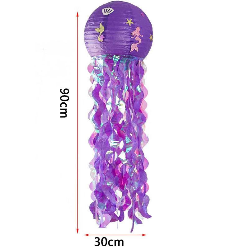 Blue Ocean Sky Tassel Ribbon Flag - Western Summer Theme Crepe Decoration